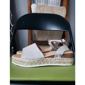 On Trend Grey Espadrilles Sandals